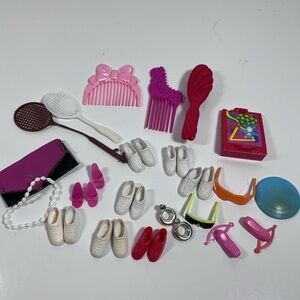 Vintage Barbie Mixed Lot of Shoes, Glasses, Combs, And Accessories